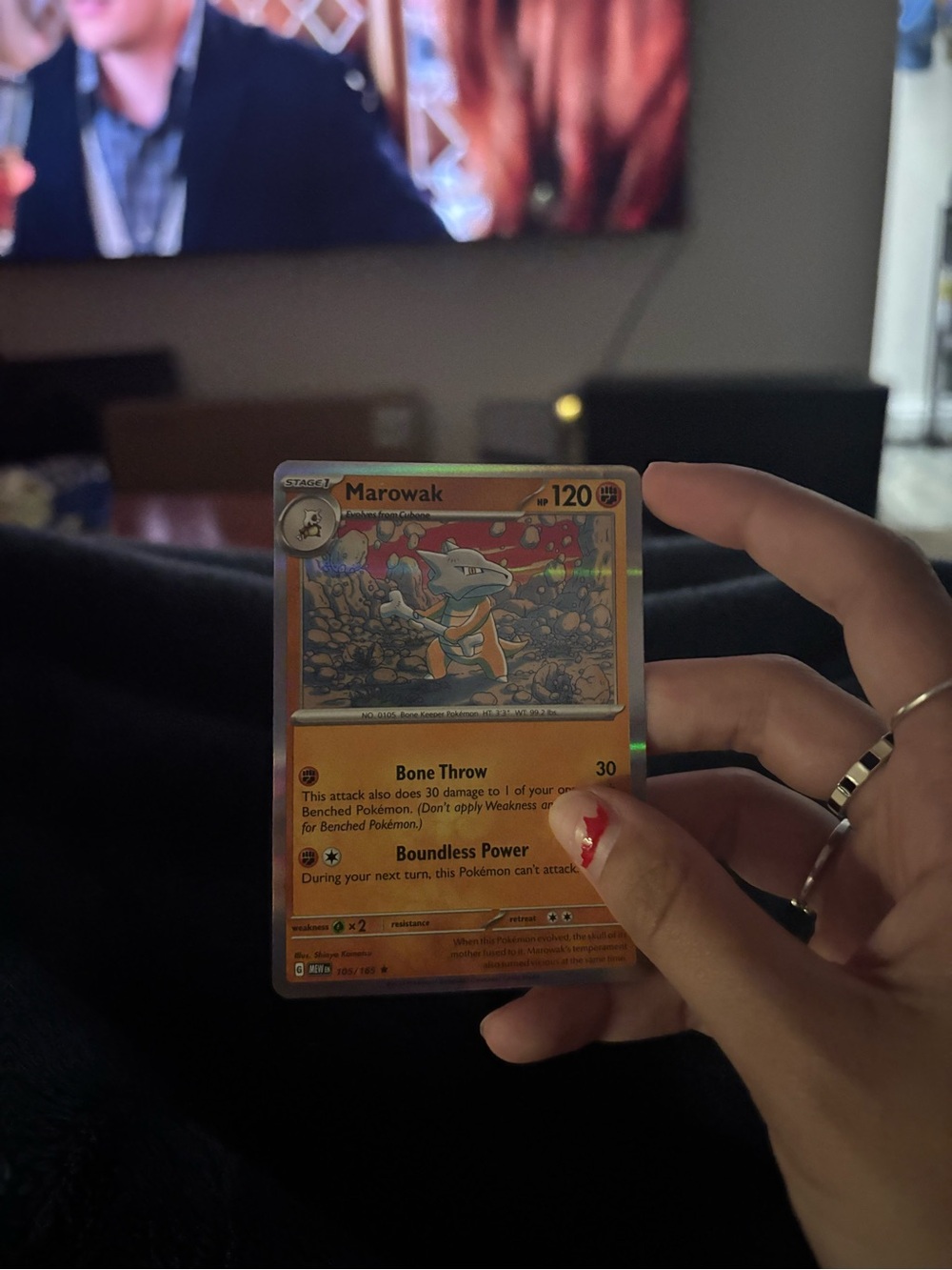 Pokemon Marowak Holo Card - Orange